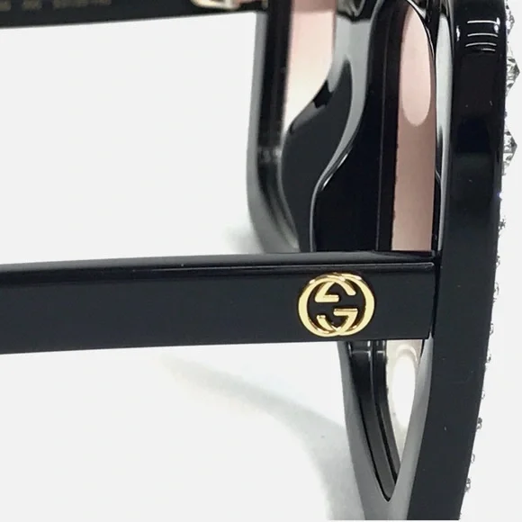 Gucci Black Crystal Retro Oversized Sunglasses Brand New Never Worn - Picture 6 of 16